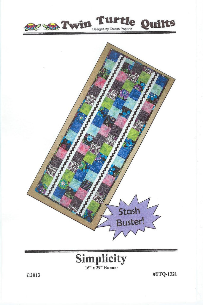 Simplicity Turtle Pattern Simplicity – Twin Turtle Quilts