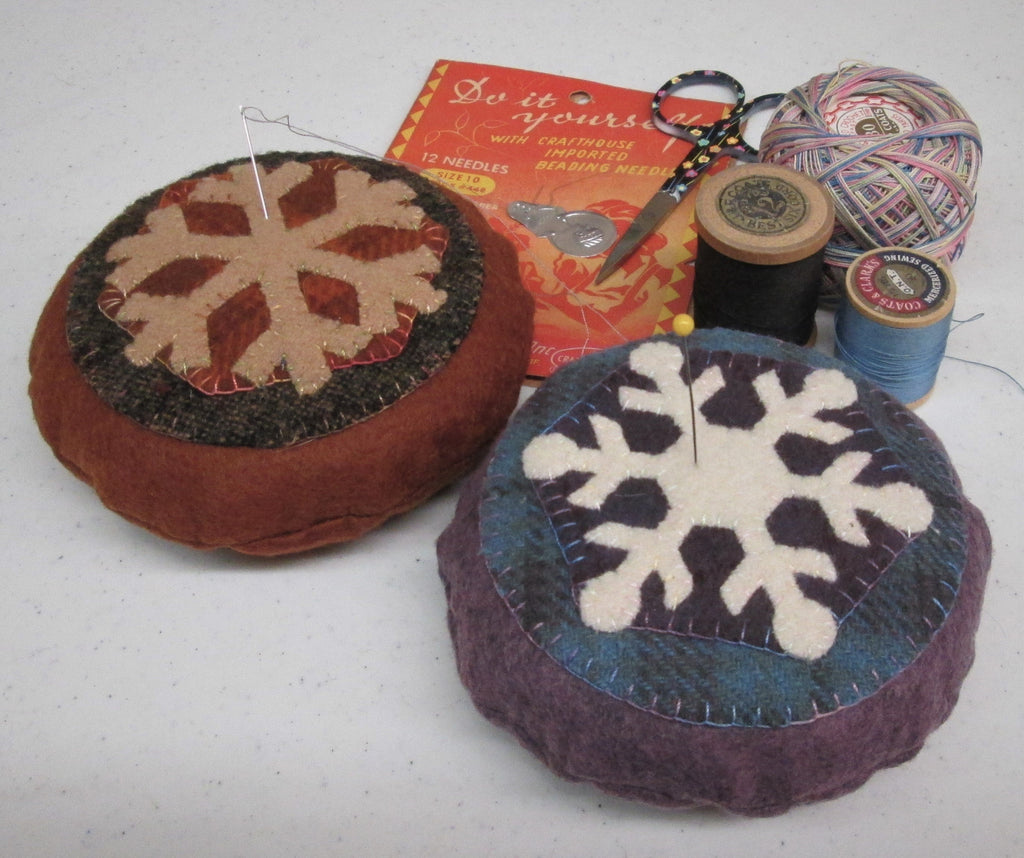wool Snowflake Pincushion pattern or kit